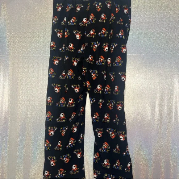 Super Mario pants pjs soft black video game lover Mario ghost gamer nerdy cute - Picture 4 of 6